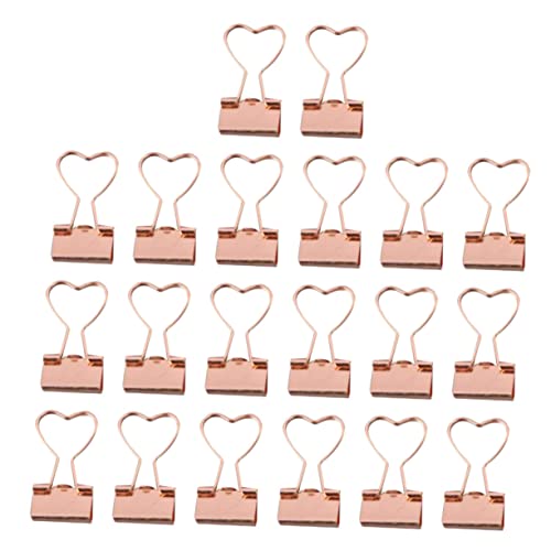 Homoyoyo 20Stücke Herzförmige Metallbinderclips Multifunktionale Büroklammern für Dokumente Bücher und Kreative Projekte Langlebig und Rostbeständig von Homoyoyo