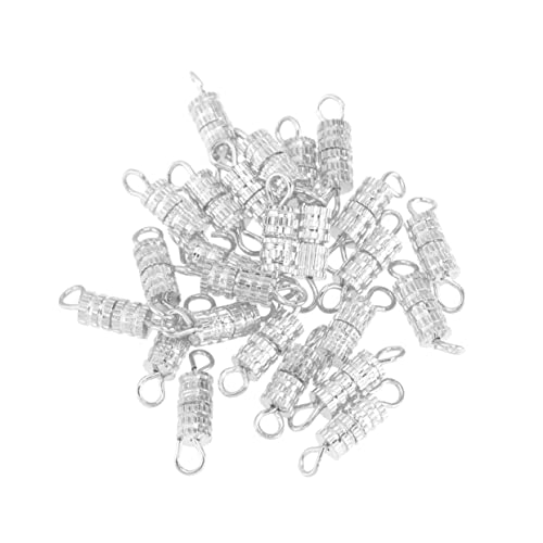 Homoyoyo 20Stücke Kupfer Schraubverschluss für Halskette und Armband Langlebige Schmuckverschlüsse mit Sicherem Schraubverschluss für DIY Schmuckherstellung Glänzende Silberoptik von Homoyoyo