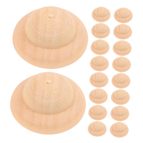 Homoyoyo 20pcs DIY Hölzerne Peg -kappe Für Kinder Kreative Malerei Puppenhut Unvollendete Holzpuppenkappe Fördert Kreativität Und Fantasie von Homoyoyo