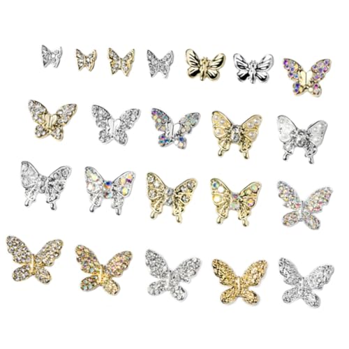 Homoyoyo 22 Stück Teiliges Schmetterling Nail Charms Metall Nagelschmuck Nagelsteine DIY Nailart Dekorationen für Natürliche und Künstliche Nägel Nagel Rhinestones Nageldekorationen Homoyoyo 22 Stück Teiliges Schmetterling Nail Charms Metall Nagelschmuck Nagelsteine DIY Nailart Dekorationen für Natürliche und Künstliche Nägel Nagel Rhinestones Nageldekorationen von Homoyoyo
