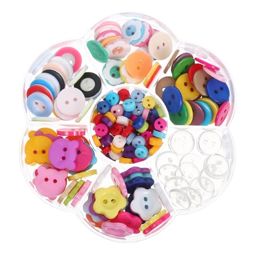 Homoyoyo 220 Stk. Teiliges Bunte Resin Kinderknöpfe Runde Handarbeitsknöpfe Vielseitige Näh Bastelknöpfe für DIY Kinderkleidung Farbenfrohe Knöpfe für Pullover Hemden und Kreative von Homoyoyo