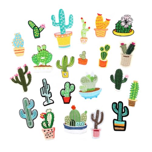 Homoyoyo 22Stücke Exquisite Stickerei Patches Cactus Design Applikationen Für Kleidung Taschen Und DIY Projekte Bekleidungszubehör Für Gestaltungen von Homoyoyo