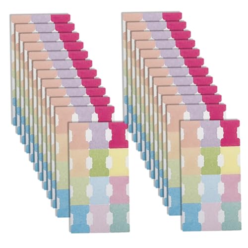 Homoyoyo 24 Blatt Beschriftbare Farbige Haftnotizen Tabs Selbstklebende Lesezeichen Praktische Index aufkleber für Bücher Büro und Studium Wiederbeschreibbar Leicht Tragbar Schont von Homoyoyo
