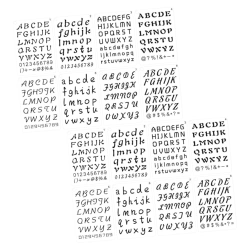 Homoyoyo 24 Blatt Teiliges Wiederverwendbares Kunststoff schablonen Alphabet Zahlenmustern Glatte Abwischbare Malschablonen für Holz DIY Wanddekoration Hand account Bastelprojekte von Homoyoyo
