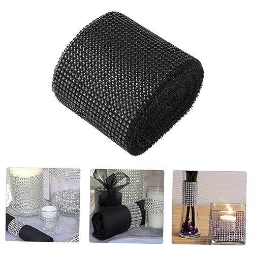 Homoyoyo 24 Reihen Hohlmaschenbohrer Hochzeitsdekorationen Bandverpackung Partydekorationen Besatz Brautparty Dekorationen Kuchenornamente Glitzerfolie Schwarz von Homoyoyo
