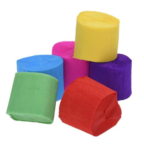 Homoyoyo 24 Rollen Teiliges Krepppapier Farben Bunte Party Deko für Geburtstag Hochzeit Festliche Anlässe Reißfestes Holzfasermaterial Einfache Handhabung und Aufhängung von Homoyoyo