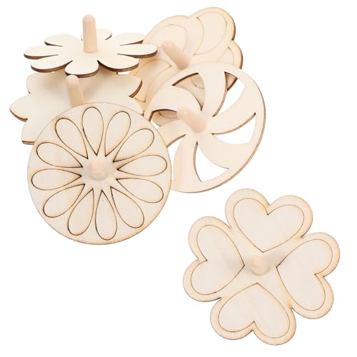 Homoyoyo 24 Stck Teiliges Holz gyroskop Unlackiert Kreative DIY malspielzeuge für Glatte Oberfläche Verschiedene Formen Wie Kleeblatt und Blüte Fördert Fantasie und Bastelfähigkeiten von Homoyoyo