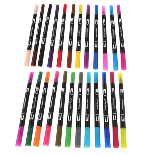Homoyoyo 24 Stück Aquarellpinsel-set Farbige Markierungen Pinselmarker Doppelseitiger Aquarellstift Kunststift Mit Zwei Spitzen Malbuchmarker Abwaschbarer Marker Schwarz Pp-kunststoff Homoyoyo 24 Stück Aquarellpinsel-set Farbige Markierungen Pinselmarker Doppelseitiger Aquarellstift Kunststift Mit Zwei Spitzen Malbuchmarker Abwaschbarer Marker Schwarz Pp-kunststoff von Homoyoyo