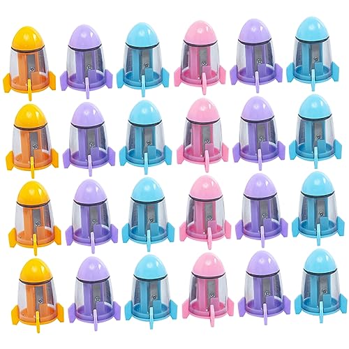 Homoyoyo 24 Stück Raketenspitzer büroartikel büromaterial Kompakter Bleistiftspitzer Verschiedene Bleistiftformen blade sharpener praktischer Kinderspitzer Buntstiftspitzer Anspitzer Metall von Homoyoyo