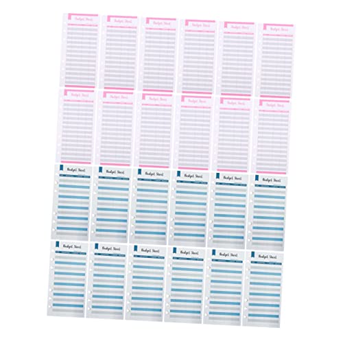 Homoyoyo 24 Stück Teiliges Budgetset Ringbuch Ersatzblätter Haushaltsbuch Geldfach Budgetblätter Verbrauchskarten Blau Rot Je für Private und Geschäftliche Finanzplanung von Homoyoyo