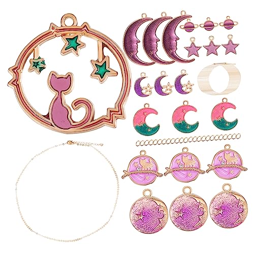 Homoyoyo 24 Stück Teiliges DIY mit Lila Mondanhängern für Frauen Stile Goldenen Ketten und Öffnungsringen für Kreative Schmuckgestaltungen Homoyoyo 24 Stück Teiliges DIY mit Lila Mondanhängern für Frauen Stile Goldenen Ketten und Öffnungsringen für Kreative Schmuckgestaltungen von Homoyoyo