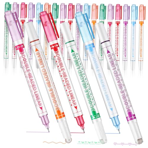 Homoyoyo 24 Stück Teiliges Dual Tip Curve Highlighter Fluoreszierende Marker mit Rollenmuster und Feiner Spitze Farbintensiv Schnelltrocknend für Schüler Planer DIY Journale Büro und Homoyoyo 24 Stück Teiliges Dual Tip Curve Highlighter Fluoreszierende Marker mit Rollenmuster und Feiner Spitze Farbintensiv Schnelltrocknend für Schüler Planer DIY Journale Büro und von Homoyoyo