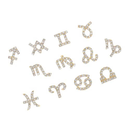 Homoyoyo 24 Stück Teiliges Metall Nageldekor mit Funkelnden Strasssteinen Langlebige Nail Charms für Nail Art Design Sicher und Einfach Anzuwenden Nagelverzierung in Gold von Homoyoyo
