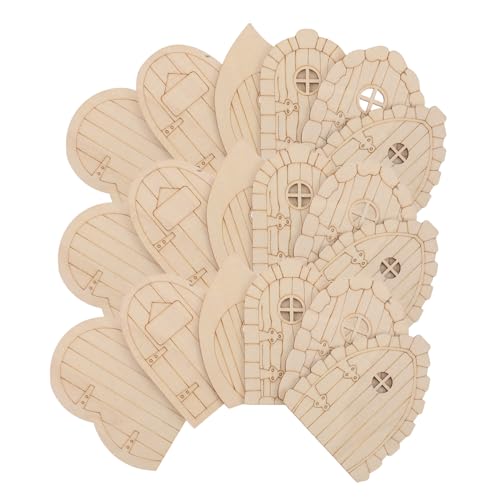 Homoyoyo 24stücke Miniatur-märchentür Aus Holz Winzige Puppenhaustür Gartendekoration DIY-märchentür Miniatur-gartentür Für Innen Und Außenbereich Handbemalt Rustikales Design von Homoyoyo
