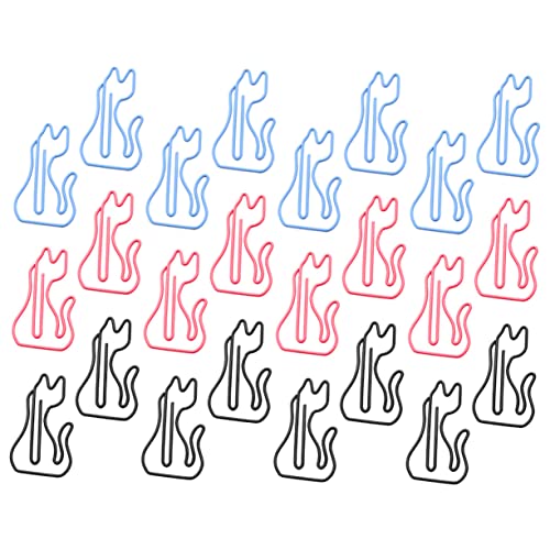 Homoyoyo 24 Stück Teiliges Niedliche Katzen Büroklammern Lustige Tierförmige Kleine Papierklammern für Büro Schule und Dokumentenorganisation Stabile Metall Clips Eleganten Zufällige Farbe von Homoyoyo