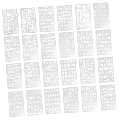 Homoyoyo 24 Stück Teiliges Set Wiederverwendbare Buchstaben und Zahlen Schablonen für DIY Projekte Malerei Wänden und Mehr für Scrapbooking und Kreative Bastelarbeiten von Homoyoyo