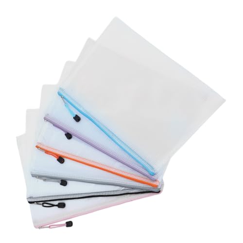 Homoyoyo 24 Stück Teiliges Wasserdichter PVC Mesh Reißverschlusstaschen Transparente Kleine Aufbewahrungstaschen für Dokumente Schule Büro Vielseitige Stifteaufbewahrung Farbige von Homoyoyo