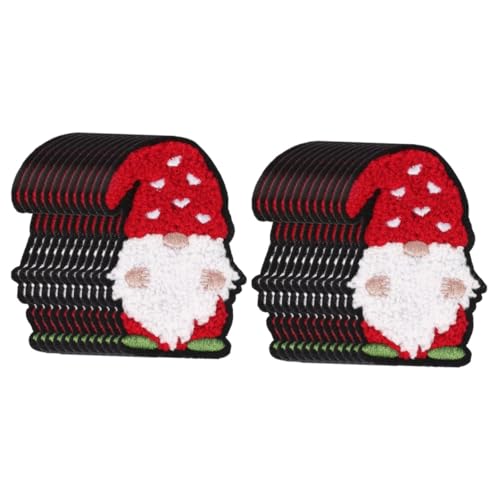 Homoyoyo 24 Stück Weihnachtliche Teilig Bestickte Polyester Patches Kompakte Austauschbare Mantel und Hutflicken Vielseitig zum Aufnähen und Reparieren von Kleidung Diy Bastelset für von Homoyoyo