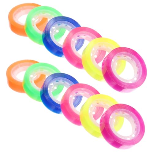 Homoyoyo 24Rollen Farbige Transparente Klebebandrollen Vielseitig Einsetzbar für Bürobedarf DIY Projekte Verpackung und Bastelarbeiten Unsichtbares Klebeband von Homoyoyo