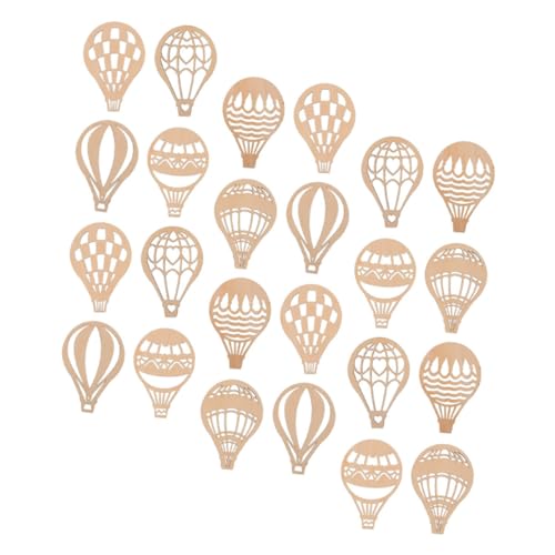 Homoyoyo 24Stücke Heißluftballon Holz Ausschnitte Unbemalte DIY Holzscheiben für Kreative Bastelprojekte Perfektes Holzmaterial für Erwachsene À von Homoyoyo