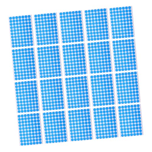 Homoyoyo 25 Blatt Wasserdichte Selbstklebende Runde Pvc-etiketten Bögen mit Blauen Punkten Langlebige Aufkleber für Beschriftung Hand Druckbeschriftung Vielseitig für Verpackung und von Homoyoyo