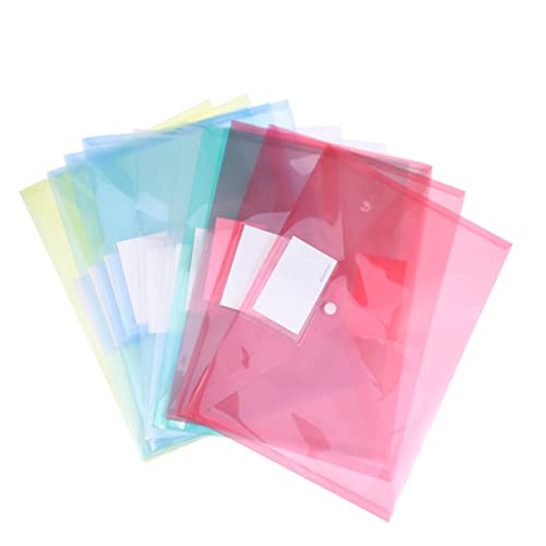 Homoyoyo 25 Stück Dokumentenmappe Transparente Druckknopf Taschen Rot Gelb Grün für Büro Home Office und Wichtige Unterlagen von Homoyoyo