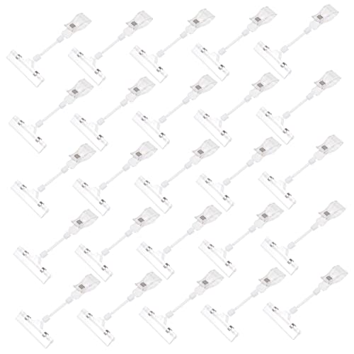 Homoyoyo 25 Stück Drehbarer Etikettenhalter Clip Transparente Schilderhalter für Preisanzeigen Flexibel und Einfach zu Bedienen für Supermärkte und Einzelhandel von Homoyoyo