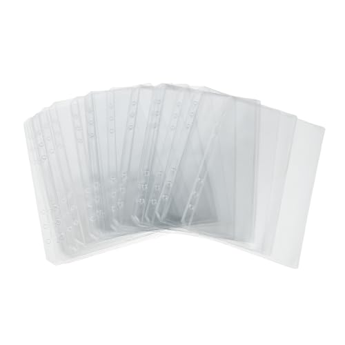 Homoyoyo 25 Stück Klare PVC Taschen für Dokumente Fotos und Sticker Organizer für Notizen und Rezepte Kompatibel mit Standard Ordnern von Homoyoyo