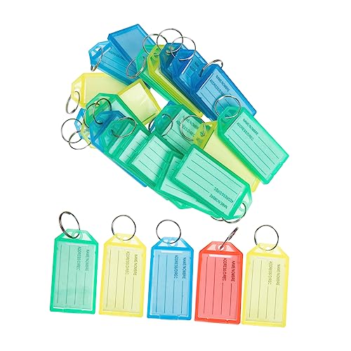 Homoyoyo 25 Stück Teiliges Bunter Schlüsselanhänger Tags Beschriftbare Schlüsselbeschriftungen mit Stabilem Ring zur Schlüsselorganisation und Klassifikation für Täglichen Gebrauch und von Homoyoyo