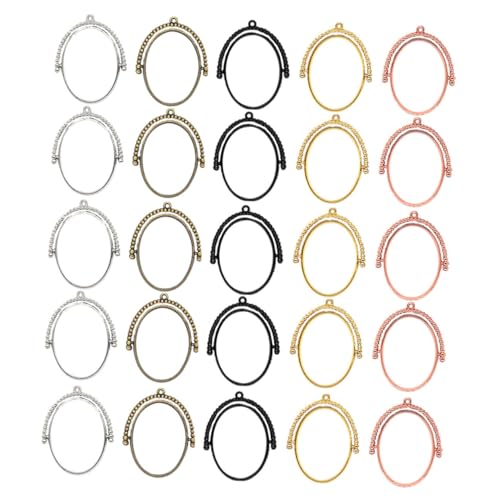 Homoyoyo 25 Stück Teiliges DIY Schmuckset mit Drehbaren Ovalen Offenen Hohlrahmen Anhängern aus Langlebiger in Gold Roségold Weiß Schwarz und Antikbronze für Kreative Schmuckherstellung Homoyoyo 25 Stück Teiliges DIY Schmuckset mit Drehbaren Ovalen Offenen Hohlrahmen Anhängern aus Langlebiger in Gold Roségold Weiß Schwarz und Antikbronze für Kreative Schmuckherstellung von Homoyoyo