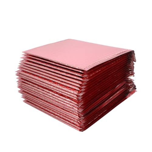 Homoyoyo 25 Stück Teiliges Gepolsterte Versandtaschen in Roségold Selbstklebende Versandtaschen mit Blasenpolsterung Schützende Leichte Paketumschläge für Fragile Sendungen für Büro und von Homoyoyo