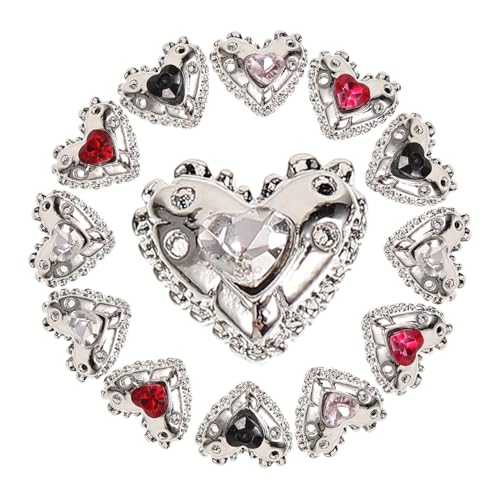 Homoyoyo 25 Stück Teiliges Herz Nail Charms aus Kleine Nail Art Dekorationen für Kreative Maniküre Charms für Party Hochzeit und DIY Nageldesign von Homoyoyo