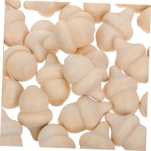 Homoyoyo 25 Stück Teiliges Holz nüsse Unbemalt zum Bemalen Handgefertigte DIY holzspielzeuge und Dekorative Holzornamente Naturbelassene Holz nuss bastelartikel für Haustier von Homoyoyo