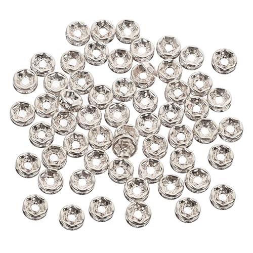 Homoyoyo 250 Stück Silberne Spacer Perlen Runde Charms für DIY Schmuckherstellung Handgemachte Abstandshalter für und Armbänder für Bastelprojekte und Kreative Designs von Homoyoyo
