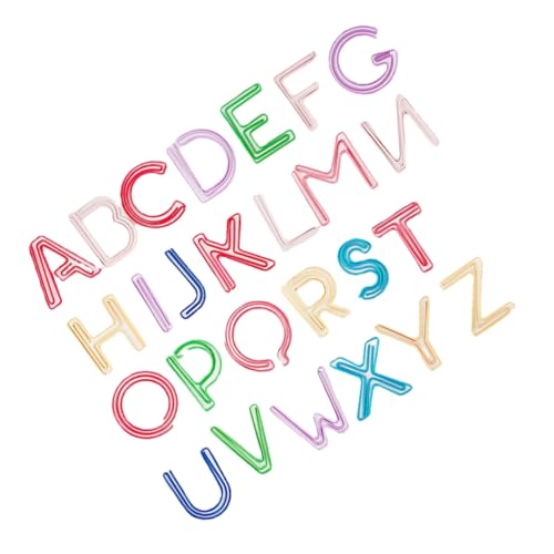 Homoyoyo 26 Stück Bunte Alphabet Papierklammern Lesezeichen Memo Clip Holder für Büro Schule Zuhause Einzigartige Form Dokumentenhalter Multifunktionale Büroklammern zur Organisation Homoyoyo 26 Stück Bunte Alphabet Papierklammern Lesezeichen Memo Clip Holder für Büro Schule Zuhause Einzigartige Form Dokumentenhalter Multifunktionale Büroklammern zur Organisation von Homoyoyo