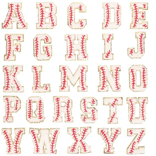 Homoyoyo 26 Stück Teiliges Buchstaben Patches für Kleidung Selbstklebende Stickerei Aufnäher für Hüte Jeans Taschen und Mehr Langlebig und Elegant für DIY Projekte von Homoyoyo