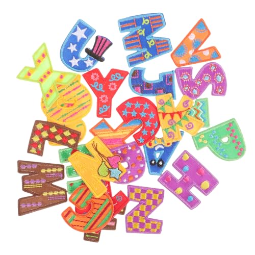 Homoyoyo 26 Stück Teiliges Buchstaben Patches zum Aufbügeln aus Strapazierfähigem Weicher Stoff mit Hochwertiger Stickerei zum Verzieren von Kleidung Hosen Rucksäcken und DIY projekten von Homoyoyo