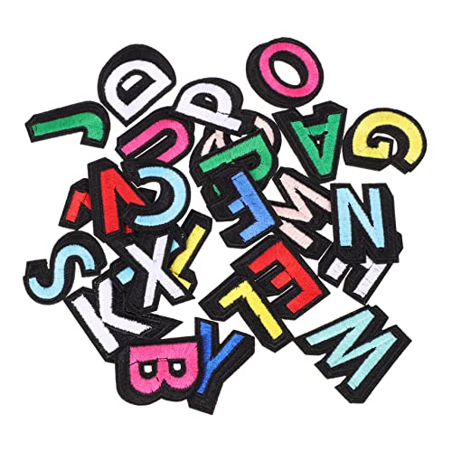Homoyoyo 26 Stück Teiliges Bunte Buchstaben Patches zum Aufbügeln für Kleidung Taschen und Mehr Kreative Dekorative Flicken Hochwertigem für DIY Projekte und Reparaturen von Homoyoyo