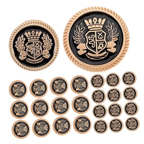 Homoyoyo 28 Stück Teiliges Metallknopf Set mit Britischem Weizenkronen Design Runde Blazerknöpfe für Anzüge Jacken Mäntel und Cardigans Vielseitige Nähzubehör für Formelle und Business von Homoyoyo