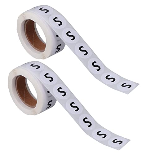 Homoyoyo 2Rolle Runde Kleidung Aufkleber Premium Etiketten für Klare Größenkennzeichnung pro für Einzelhandel und Bekleidungsgeschäfte von Homoyoyo
