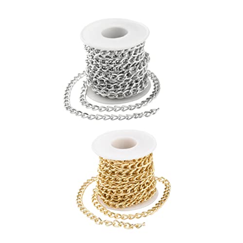 Homoyoyo 2Rollen Aluminium Panzerkette Für DIY Schmuckherstellung Pro Gedrehte Kreuzkette Kette Für Halsketten Und Armbänder Kettenband Homoyoyo 2Rollen Aluminium Panzerkette Für DIY Schmuckherstellung Pro Gedrehte Kreuzkette Kette Für Halsketten Und Armbänder Kettenband von Homoyoyo