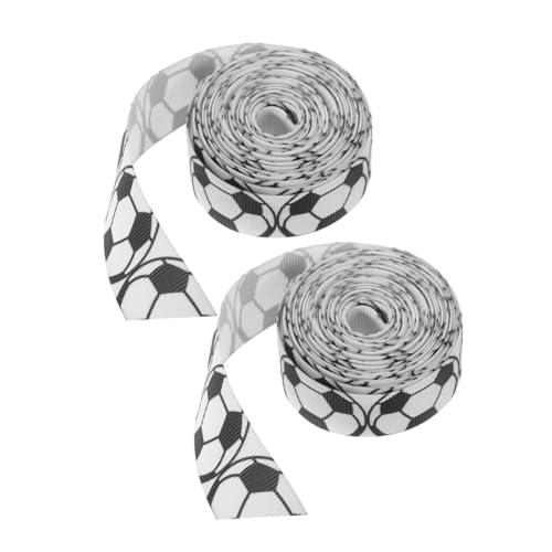 Homoyoyo 2Rollen Fußball Geschenkband Breit für DIY Dekoration Geschenkverpackung und Bastelprojekte Leicht Zuschneidbar und Tragbar Hochwertiges Ripsband von Homoyoyo