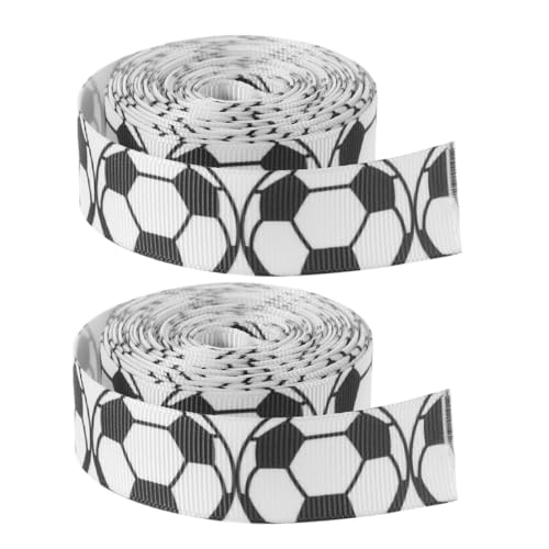 Homoyoyo 2Rollen Fußball Geschenkband Dekoratives Ripsband Langlebig und Verschleißfest für Kreative Geschenkverpackungen und DIY Dekorationen für Sport Events und Partys von Homoyoyo