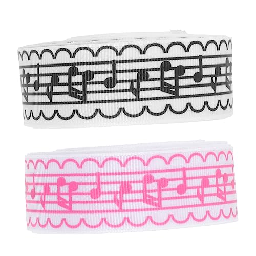 Homoyoyo 2Rollen Geschenkband Mit Notenmuster Pro Multifunktionales DIY Bastelband Für Geschenkverpackungen Und Dekorationen Für Partys von Homoyoyo