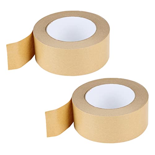 Homoyoyo 2Rollen Kraftpapier Klebeband Wasserdichtes Verpackungsband für Haushalts und Versandzwecke Einfach zu Schneiden und Hochklebrig für Kartonversiegelung von Homoyoyo