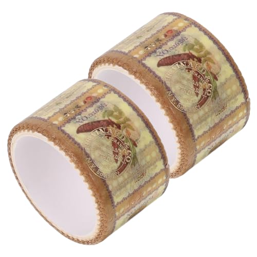 Homoyoyo 2Rollen Stempel Washi Tape Selbstklebende Vintage Dekorationsbänder für Scrapbooking Journaling und DIY Projekte für und Persönliche Kunstwerke von Homoyoyo
