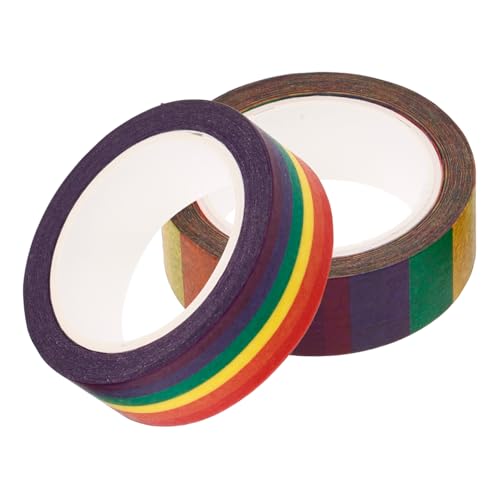 Homoyoyo 2Rollen Washi Tape Dekoratives DIY Klebeband für Kunst und Handwerk Farbiges Planerband zur Verschönerung von Tagebuch Scrapbook und Geschenkverpackungen von Homoyoyo