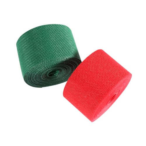 Homoyoyo 2Rollen Weihnachtsdekoband Leinenoptik Geschenkverpackungsband Für DIY Bastelarbeiten Und Festliche Anlässe von Homoyoyo