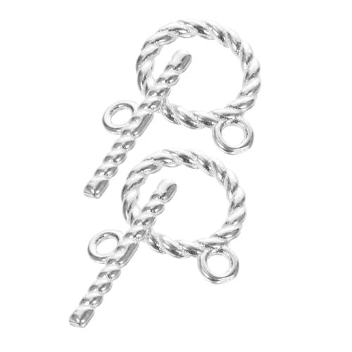 Homoyoyo 2Sätze Silber Knebelverschluss Für Armbänder Metal Bar Und Ring Verschlüsse Hochwertige Schmuckverschlüsse Für DIY Armband Und Halskette Schmuckherstellung von Homoyoyo