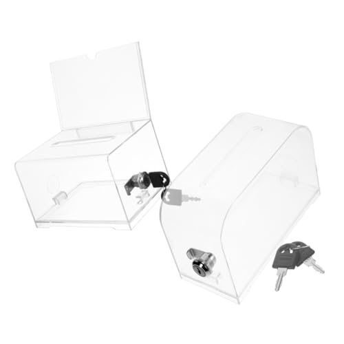 Homoyoyo 2Sätze Visitenkarten Aufbewahrungsbox Mit Schloss Teiliges Acryl Tippbox Für Geldgeschenke Für Hochzeiten Und Veranstaltungen Langlebig Und Kratzfest von Homoyoyo